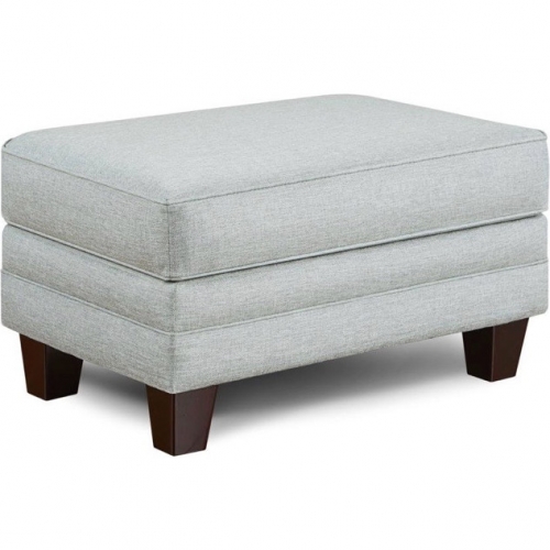 Ottoman in Grande Mist Performance Fabric